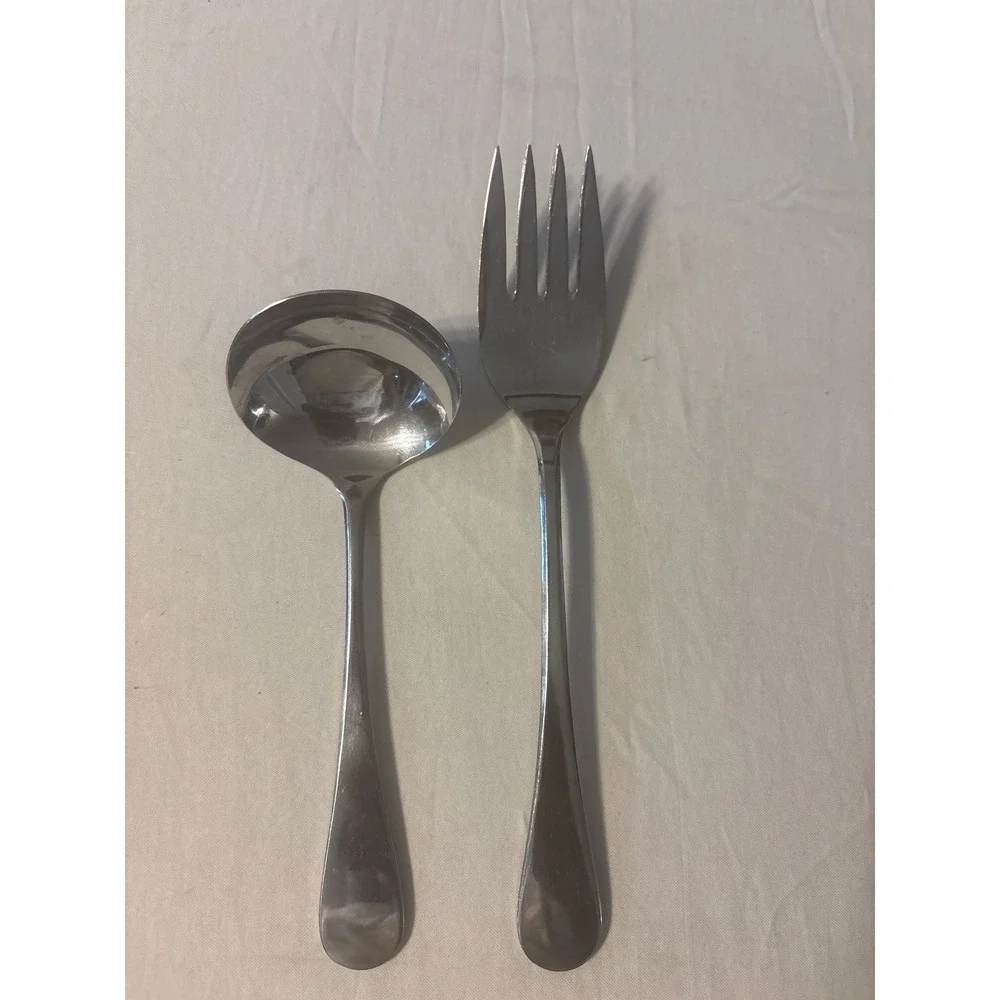The Main Course‎ Salad Serving Set Unisex OS Silver  Stainless Steel